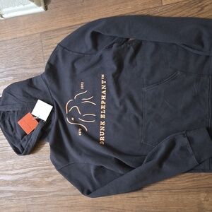 Drunk Elephant Charcoal Hoodie with Orange Logo
